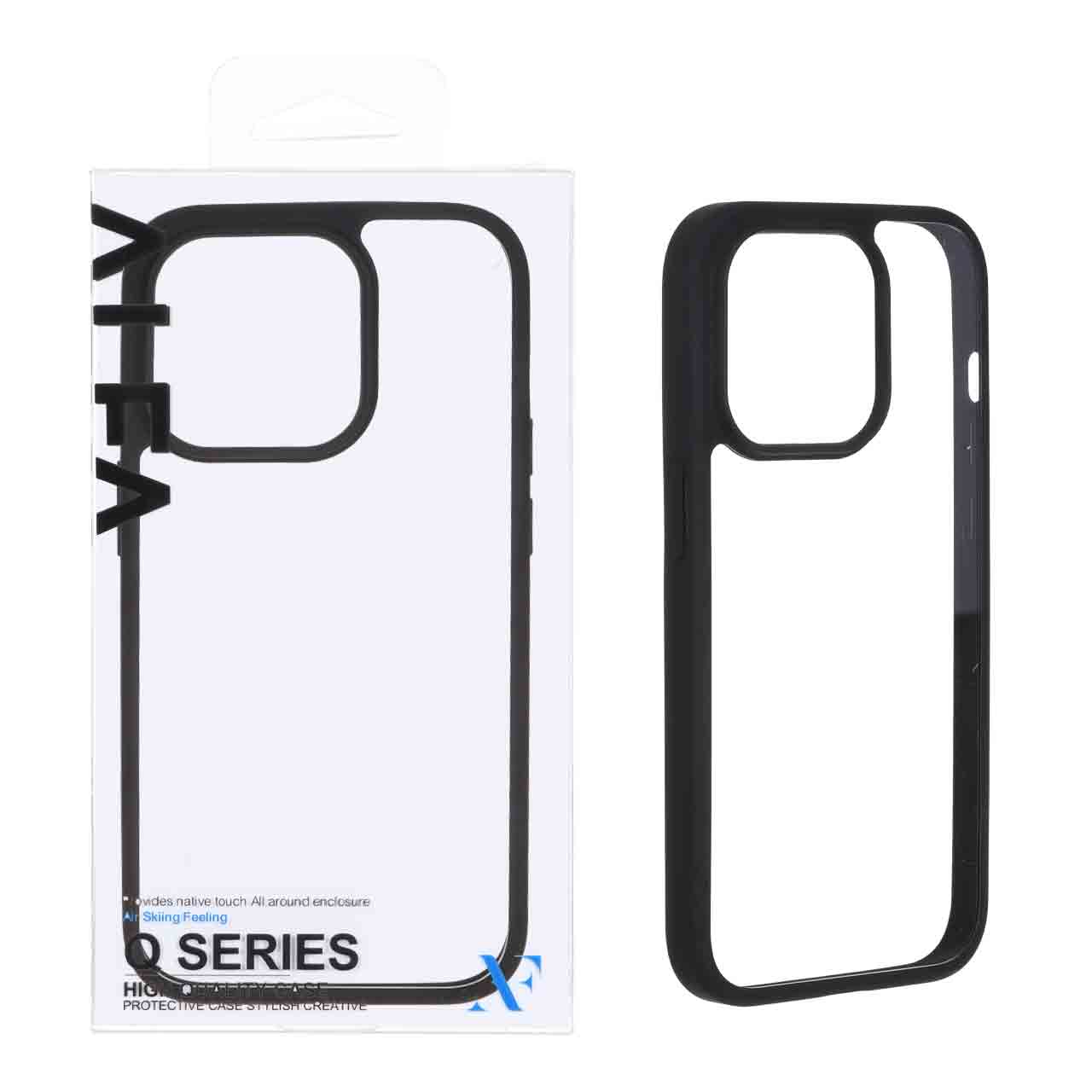 قاب اورجینال Q Series شفاف Alfa مدل Apple iPhone 13 Pro - مشکی (پک دار)
